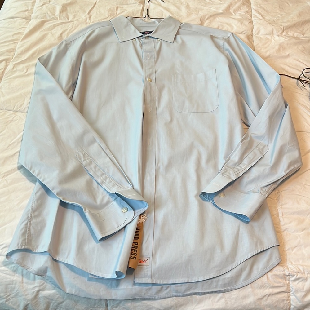 Vineyard Vines. Blue long sleeved button up. Work once then dry cleaned.